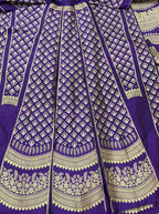 Purple Banarasi Pure Katan Silk Unstitched Lehenga Set - Luxurion World