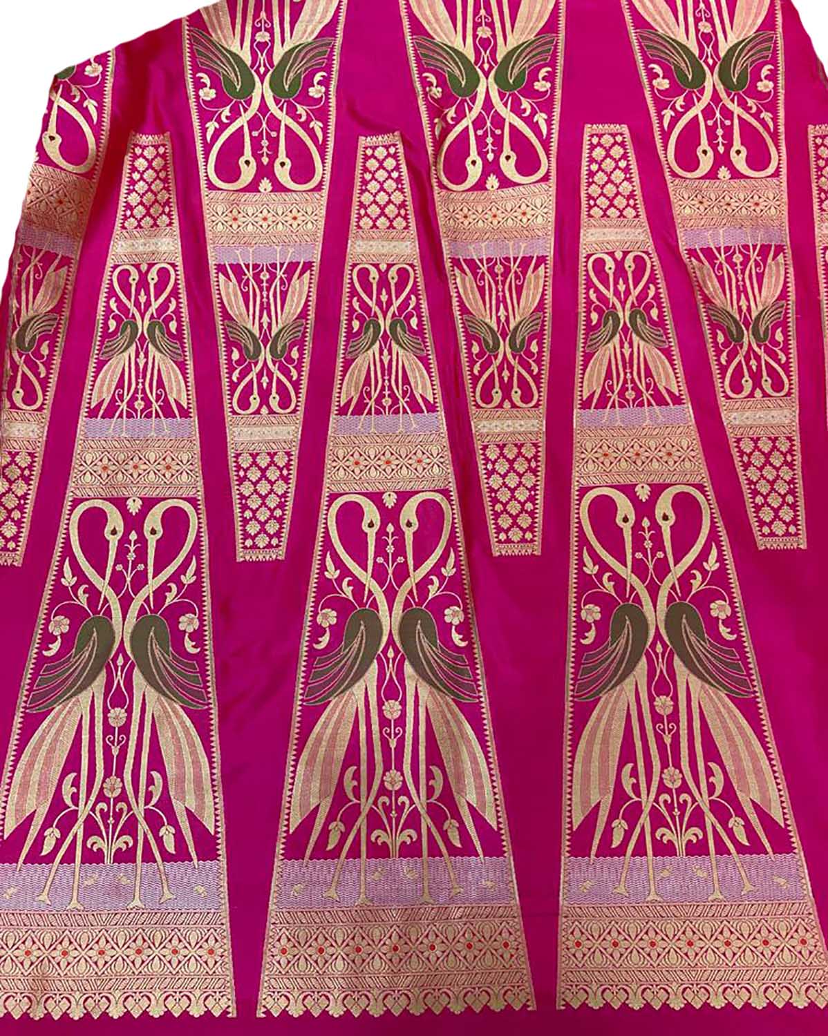 Pink Banarasi Pure Katan Silk Unstitched Lehenga Set - Luxurion World