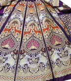 Purple Banarasi Pure Katan Silk Unstitched Lehenga Set - Luxurion World