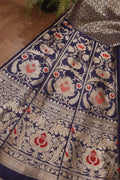 Purple Banarasi Pure Katan Silk Unstitched Lehenga Set - Luxurion World