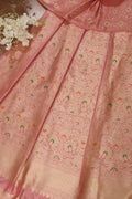 Pink Banarasi Pure Katan Silk Unstitched Lehenga Set - Luxurion World