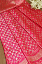 Pink Banarasi Pure Katan Silk Unstitched Lehenga Set - Luxurion World