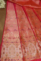 Pink Banarasi Pure Katan Silk Unstitched Lehenga Set - Luxurion World