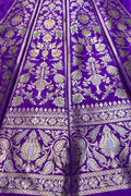 Exquisite Purple Silk Banarasi Lehenga Set - Luxurion World