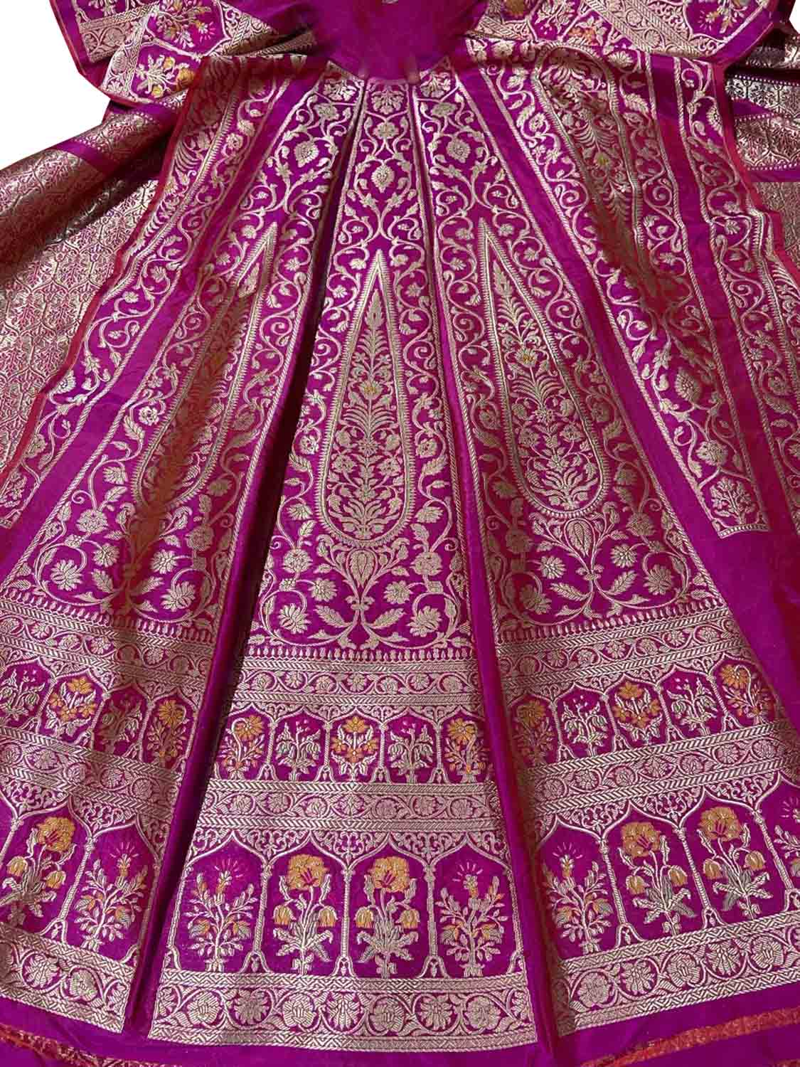 Blush Pink Silk Lehenga Set with Handloom Banarasi - Luxurion World