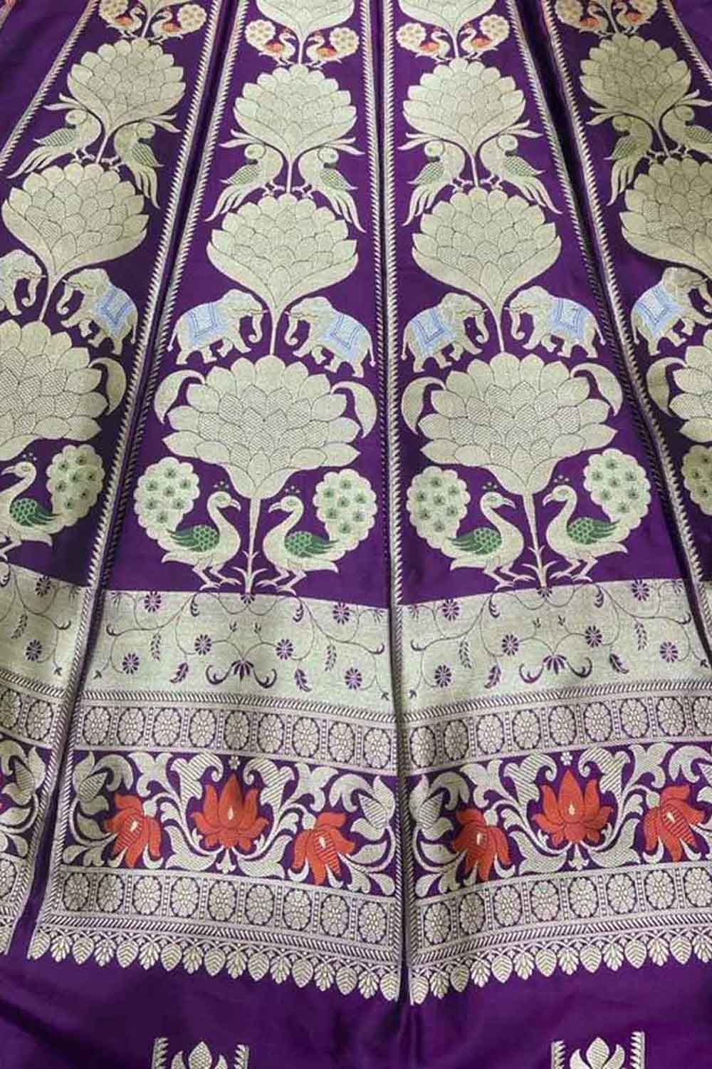Exquisite Purple Silk Banarasi Lehenga Set - Luxurion World