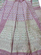 Exquisite Pink Silk Banarasi Lehenga Set - Luxurion World
