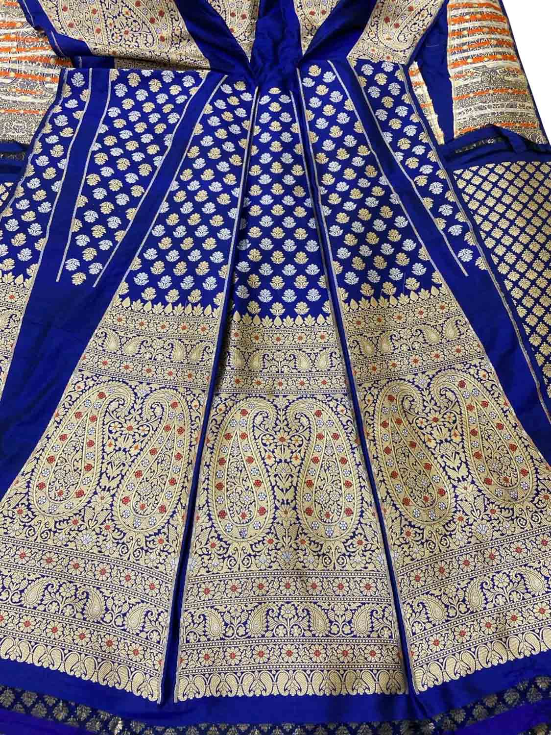 Exquisite Blue Silk Banarasi Lehenga Set - Luxurion World
