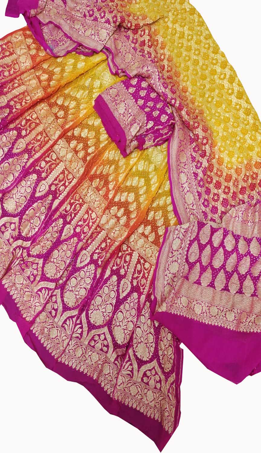 Exquisite Multicolor Banarasi Bandhani Georgette Lehenga Set - Luxurion World