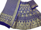 Blue Banarasi Bandhani Pure Georgette Semi Stitched Lehenga - Luxurion World