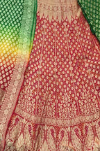 Multicolor Banarasi Bandhani Pure Georgette Semi Stitched Lehenga - Luxurion World