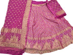 Pink Banarasi Bandhani Pure Georgette Semi Stitched Lehenga - Luxurion World