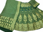 Green Banarasi Bandhani Pure Georgette Semi Stitched Lehenga - Luxurion World