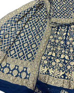 Elegant Blue Banarasi Bandhani Georgette Lehenga Set - Luxurion World