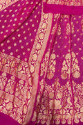 Pink Banarasi Bandhani Georgette Lehenga Set - Luxurion World