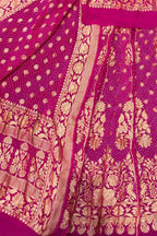 Pink Banarasi Bandhani Georgette Lehenga Set - Luxurion World