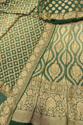 Green Banarasi Bandhani Georgette Lehenga Set - Luxurion World