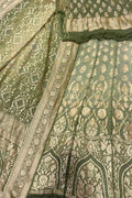 Green Banarasi Bandhani Georgette Lehenga Set - Luxurion World