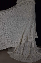 Dyeable Hand Embroidered Chikankari Pure Georgette Semi Stitched Lehenga With Mukaish Work - Luxurion World