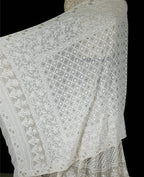 Dyeable Hand Embroidered Chikankari Pure Georgette Semi Stitched Lehenga With Mukaish Work - Luxurion World