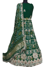 Green Hand Gota Work Gajji Silk Unstitched Lehenga Set - Luxurion World