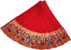 Red Paithani Handloom Pure Silk Lehenga Fabric - Luxurion World