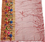 Pink Paithani Handloom Pure Silk Lehenga Fabric - Luxurion World
