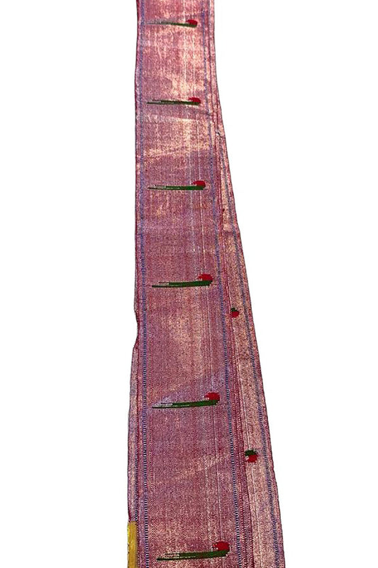 Pink Handloom Paithani Pure Silk Muniya Border Saree - Luxurion World