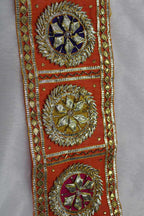 Vibrant Orange Gota Work Lace: Traditional Elegance at Its Finest ( Roll OF 9 Meter ) - Luxurion World