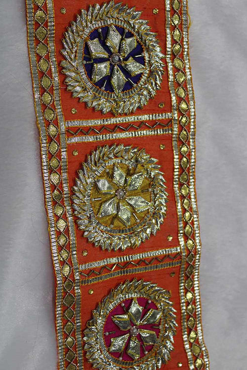 Vibrant Orange Gota Work Lace: Traditional Elegance at Its Finest ( Roll OF 9 Meter ) - Luxurion World