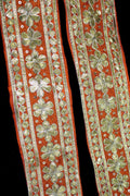 Orange Floral Gota Lace: Handcrafted Floral Elegance - Luxurion World