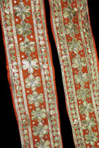 Orange Floral Gota Lace: Handcrafted Floral Elegance - Luxurion World