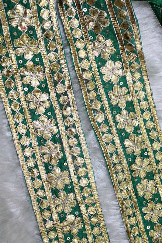 Enchanting Green Floral Gota Lace: Exquisite Elegance - Luxurion World