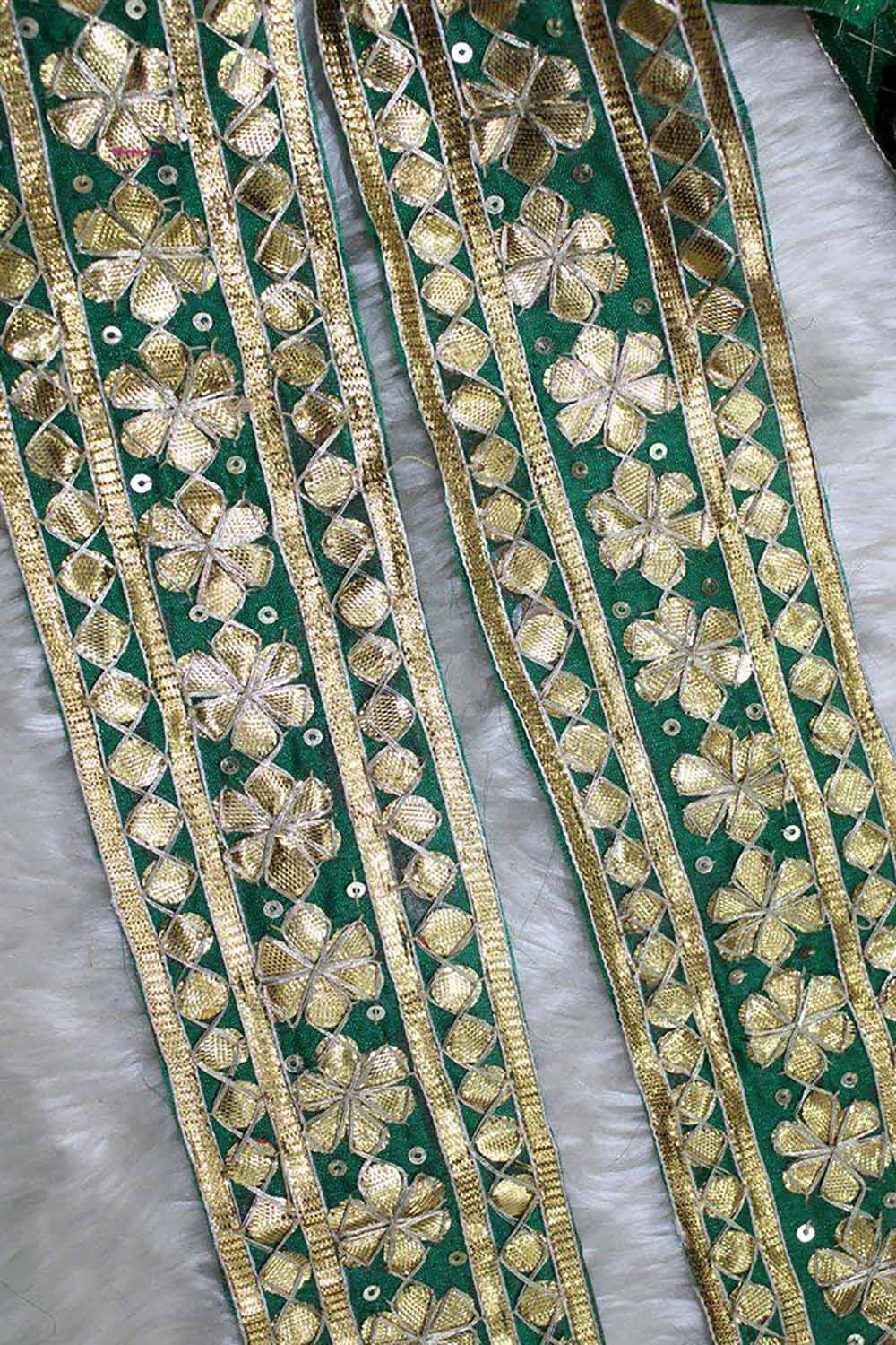 Enchanting Green Floral Gota Lace: Exquisite Elegance - Luxurion World