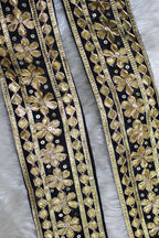 Exquisite Black Floral Gota Work Lace: Timeless Elegance - Luxurion World