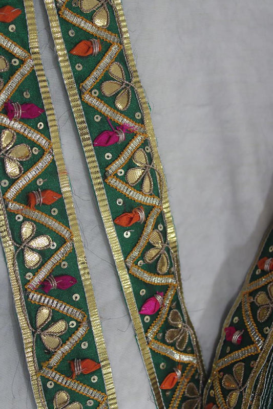 Green Gota Work Lace: Traditional Handcrafted Beauty (9m Roll) - Luxurion World