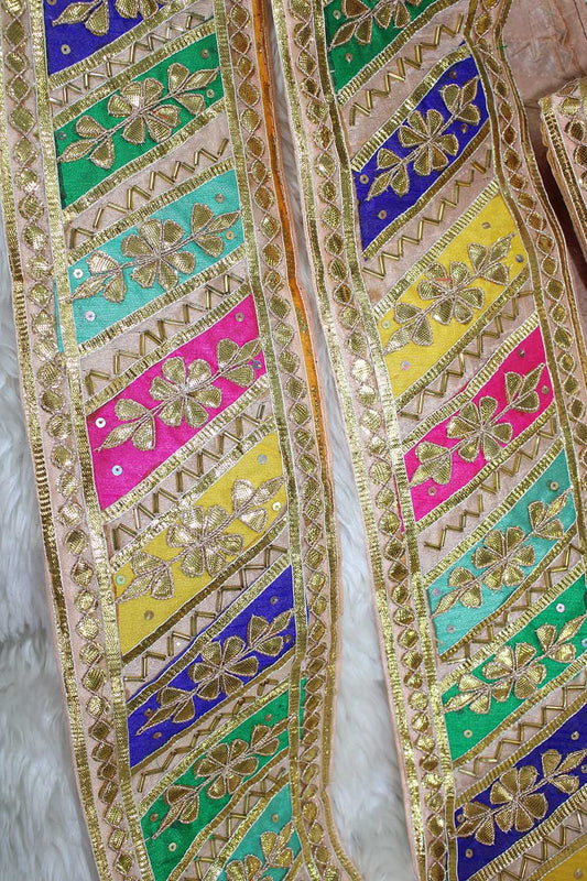 Exquisite Multicolor Hand Gota Work Lace: 9 Meter Roll - Luxurion World