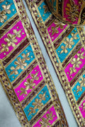 Vibrant Gota Work Lace: Multicolor Traditional Handcrafted Roll (9m) - Luxurion World