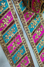 Vibrant Gota Work Lace: Multicolor Traditional Handcrafted Roll (9m) - Luxurion World