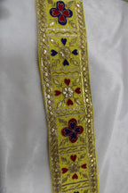 Yellow Gota Work Lace: 9 Meter Roll of Traditional Handcrafted Elegance - Luxurion World