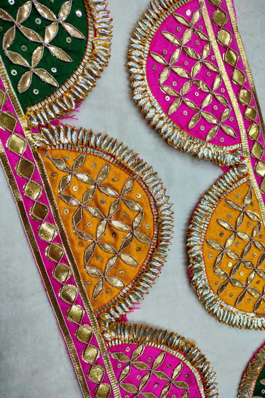 Vibrant Multicolor Gota Work Lace: 9 Meter Roll for Traditional Handcrafts - Luxurion World