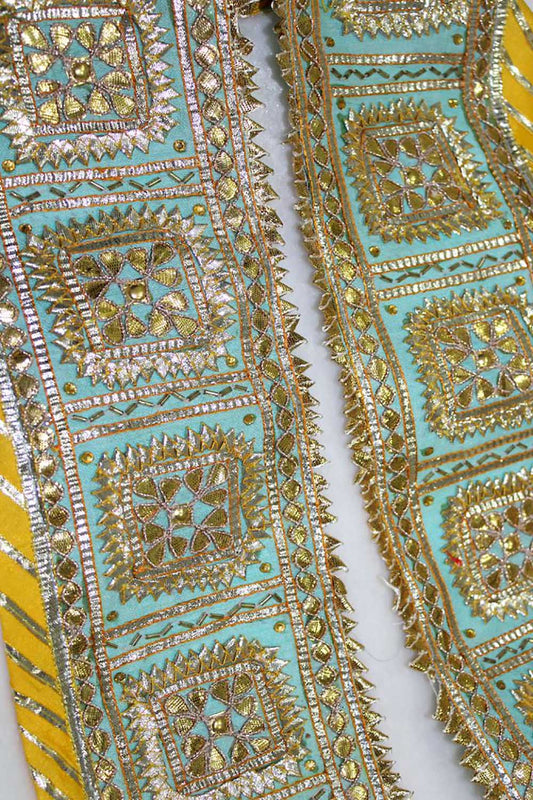 Blue Gota Work Lace: Traditional Handcrafted Beauty (9m Roll) - Luxurion World