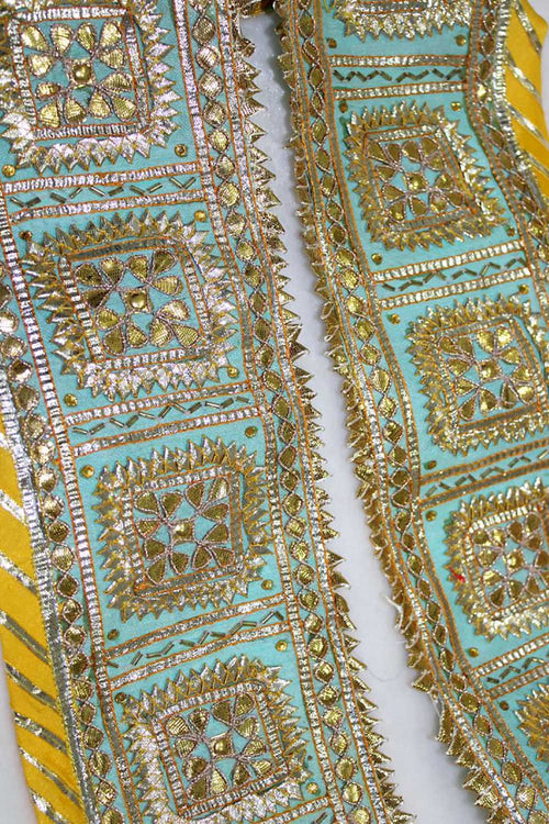 Blue Gota Work Lace: Traditional Handcrafted Beauty (9m Roll) - Luxurion World