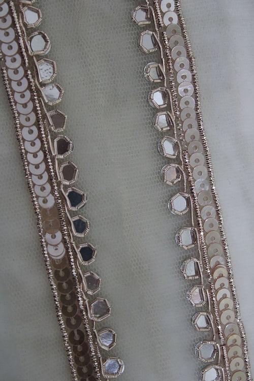 Shimmering Elegance: Golden Sequins Lace for a Trendy Look ( Roll OF 9 Meter ) - Luxurion World
