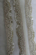 Exquisite Golden Sequins Lace: A Trendy Handcrafted Masterpiece ( Roll OF 9 Meter ) - Luxurion World