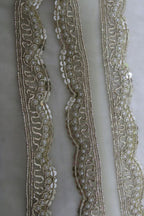 Exquisite Golden Sequins Lace: A Trendy Handcrafted Masterpiece ( Roll OF 9 Meter ) - Luxurion World