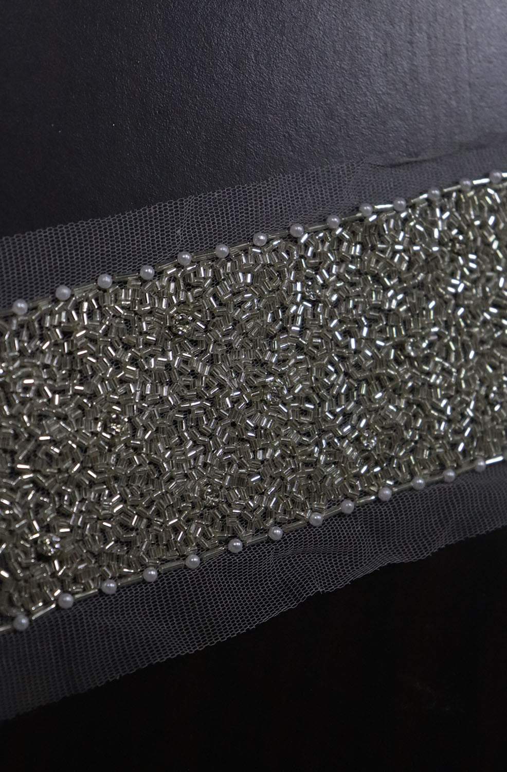 Exquisite Golden Cutdana Beads Embroidered Lace: A Masterpiece of Elegance ( Roll OF 9 Meter ) - Luxurion World