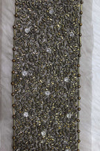 Elegant Black Lace with Cutdana Beads Embellishments ( Roll OF 9 Meter ) - Luxurion World