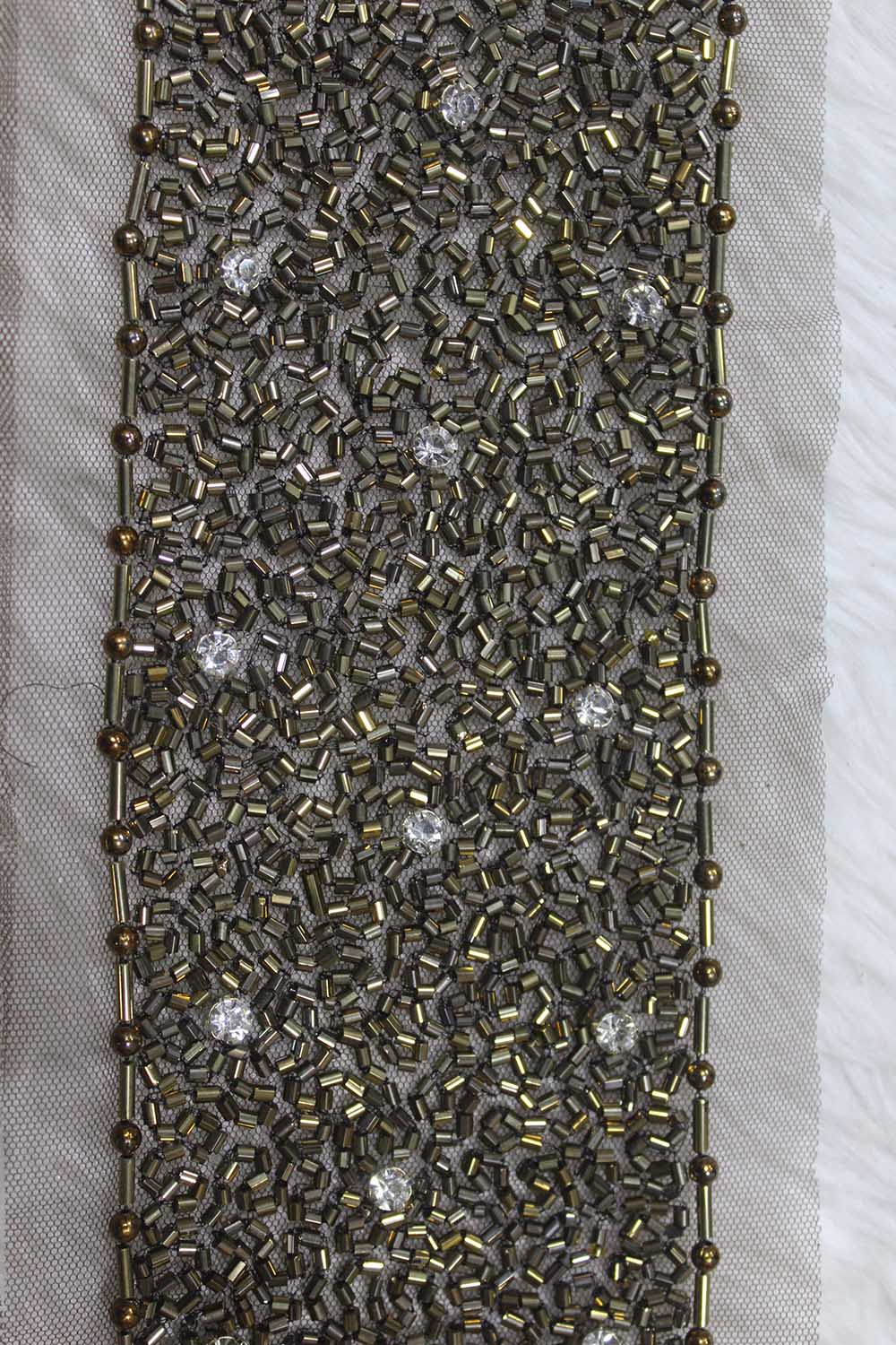 Elegant Black Lace with Cutdana Beads Embellishments ( Roll OF 9 Meter ) - Luxurion World