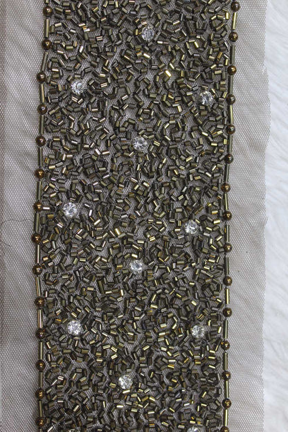 Elegant Black Lace with Cutdana Beads Embellishments ( Roll OF 9 Meter ) - Luxurion World